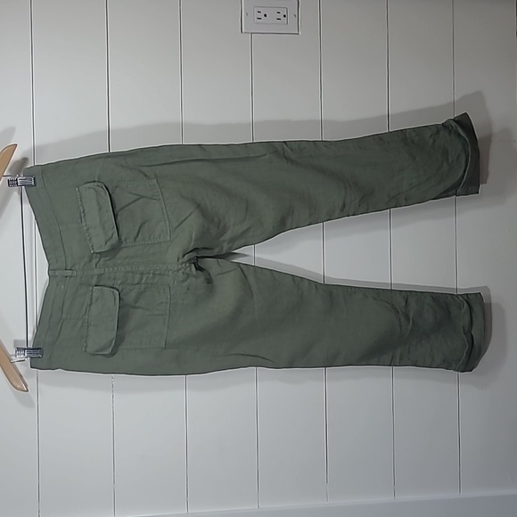 EUC Frame 100% Linen Green Cropped Pant Button Fly Pants Women's sz 24 - Picture 5 of 10